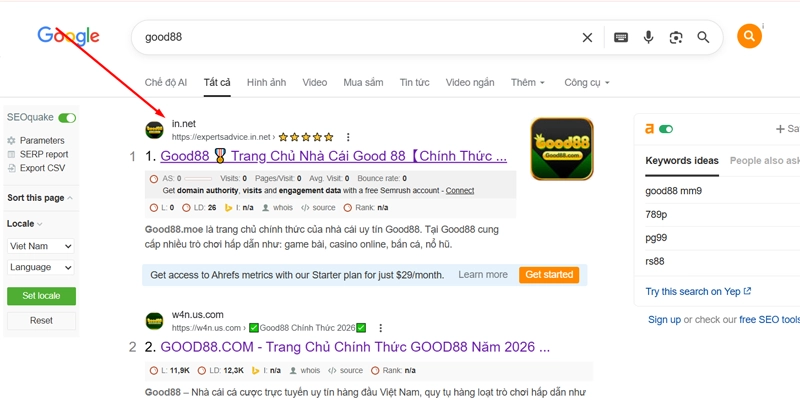 Đăng Ký Good88 - Cách Tạo Tài Khoản Trên PC Và Điện Thoại 10 Mở công cụ tìm kiếm search Good88 và tìm link vào chính thức